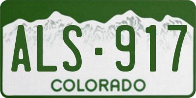 CO license plate ALS917
