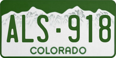 CO license plate ALS918
