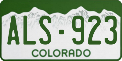 CO license plate ALS923