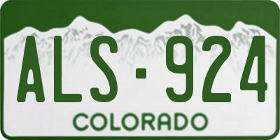 CO license plate ALS924