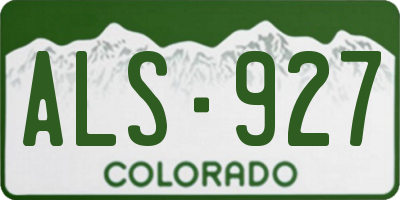 CO license plate ALS927