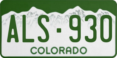 CO license plate ALS930