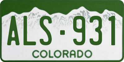 CO license plate ALS931