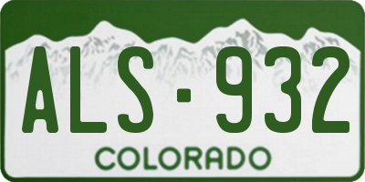 CO license plate ALS932