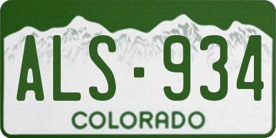 CO license plate ALS934