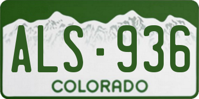 CO license plate ALS936