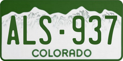 CO license plate ALS937