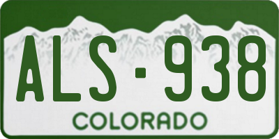 CO license plate ALS938