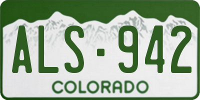 CO license plate ALS942