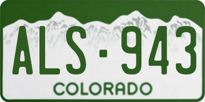 CO license plate ALS943