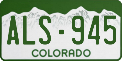 CO license plate ALS945
