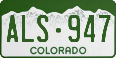 CO license plate ALS947
