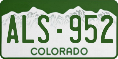 CO license plate ALS952