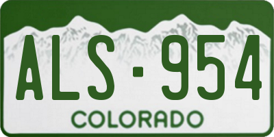 CO license plate ALS954
