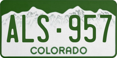 CO license plate ALS957