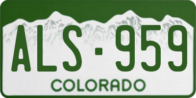 CO license plate ALS959