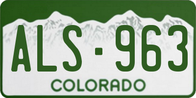 CO license plate ALS963