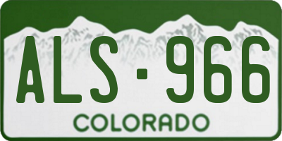 CO license plate ALS966