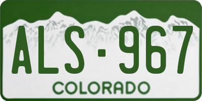 CO license plate ALS967