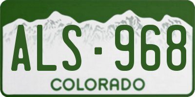 CO license plate ALS968