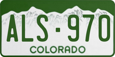 CO license plate ALS970