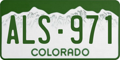 CO license plate ALS971