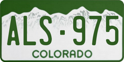 CO license plate ALS975