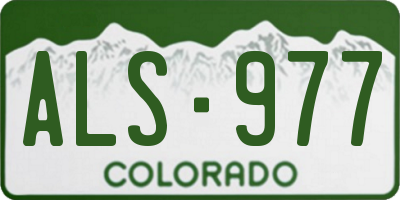 CO license plate ALS977