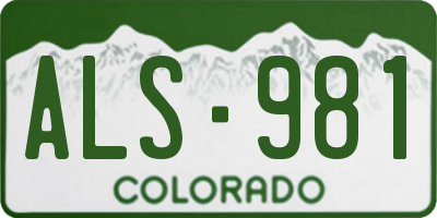 CO license plate ALS981
