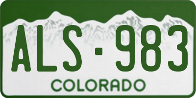 CO license plate ALS983
