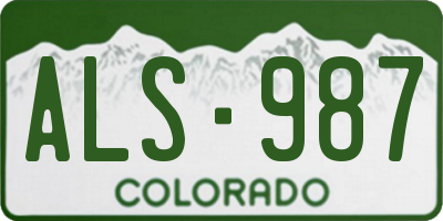 CO license plate ALS987