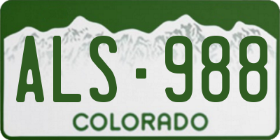 CO license plate ALS988