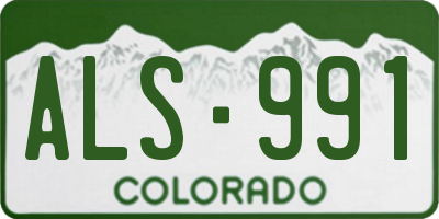 CO license plate ALS991