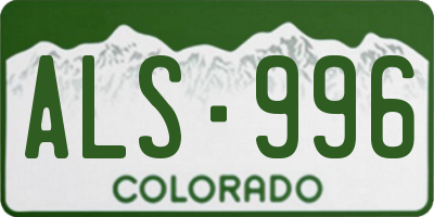 CO license plate ALS996
