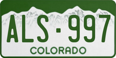 CO license plate ALS997
