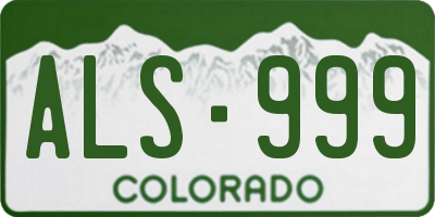 CO license plate ALS999