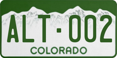 CO license plate ALT002