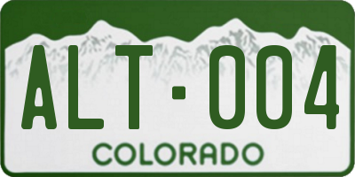 CO license plate ALT004