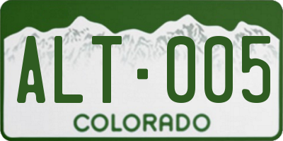 CO license plate ALT005