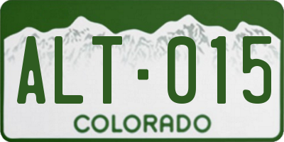 CO license plate ALT015