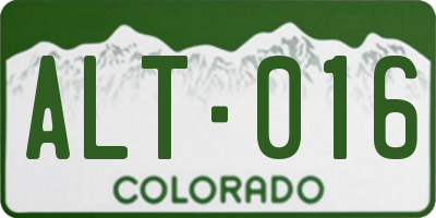 CO license plate ALT016