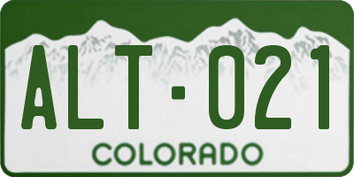 CO license plate ALT021