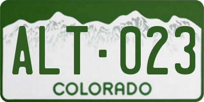 CO license plate ALT023