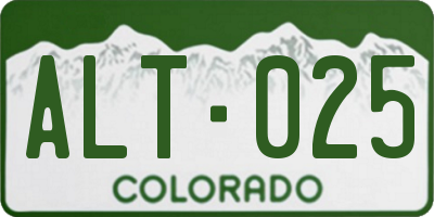CO license plate ALT025