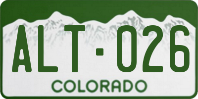 CO license plate ALT026