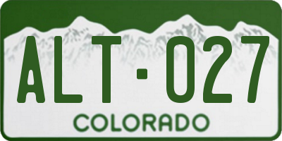 CO license plate ALT027