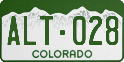 CO license plate ALT028