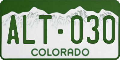 CO license plate ALT030