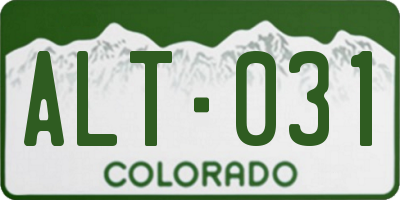 CO license plate ALT031