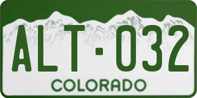 CO license plate ALT032